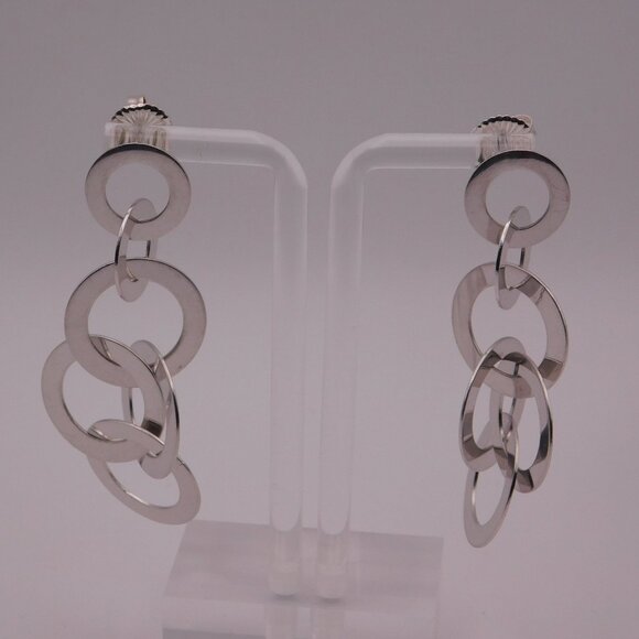 VINTAGE SILVER DROP EARRINGS - Picture 7 of 16